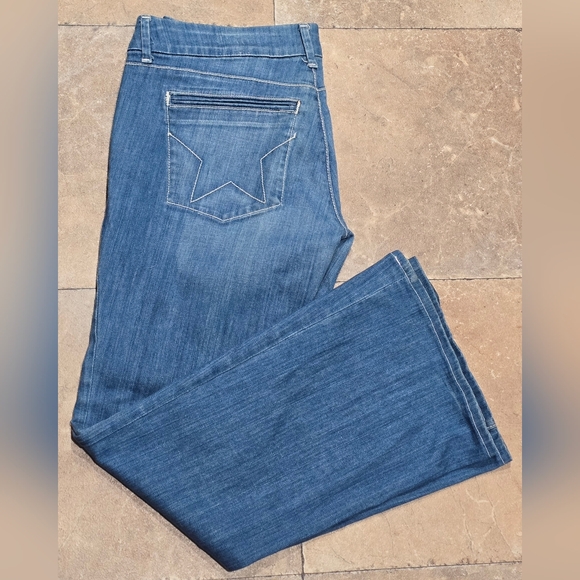 People's Liberation Kathryn Trouser Flare Denim Light Wash Blue Jeans - Picture 2 of 11